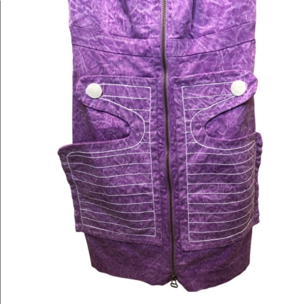 $485. Kelly Wearstler Purple Mineral wash  Gena mini 👗“Vintage” Dress size 08 - Picture 13 of 14